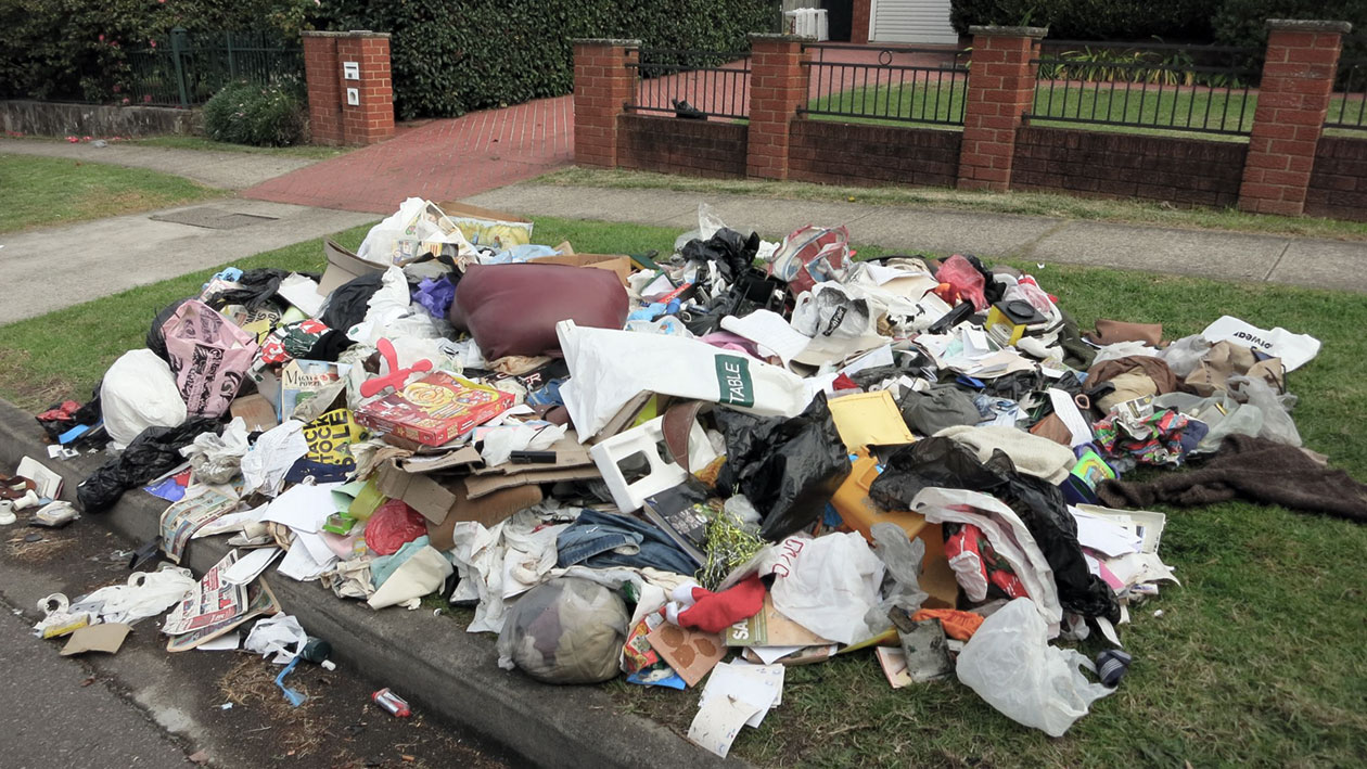 Pile of rubbish for council cleanup